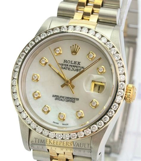 rolex 36mm datejust diamond bezel.